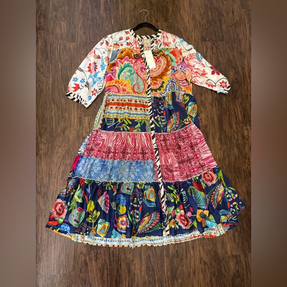 Johnny Was Dresses & Skirts - Johnny Was Multicolor Floral silk Dress size XL